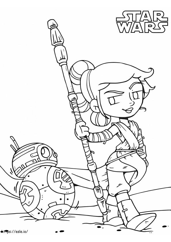 King And BB 8 coloring page