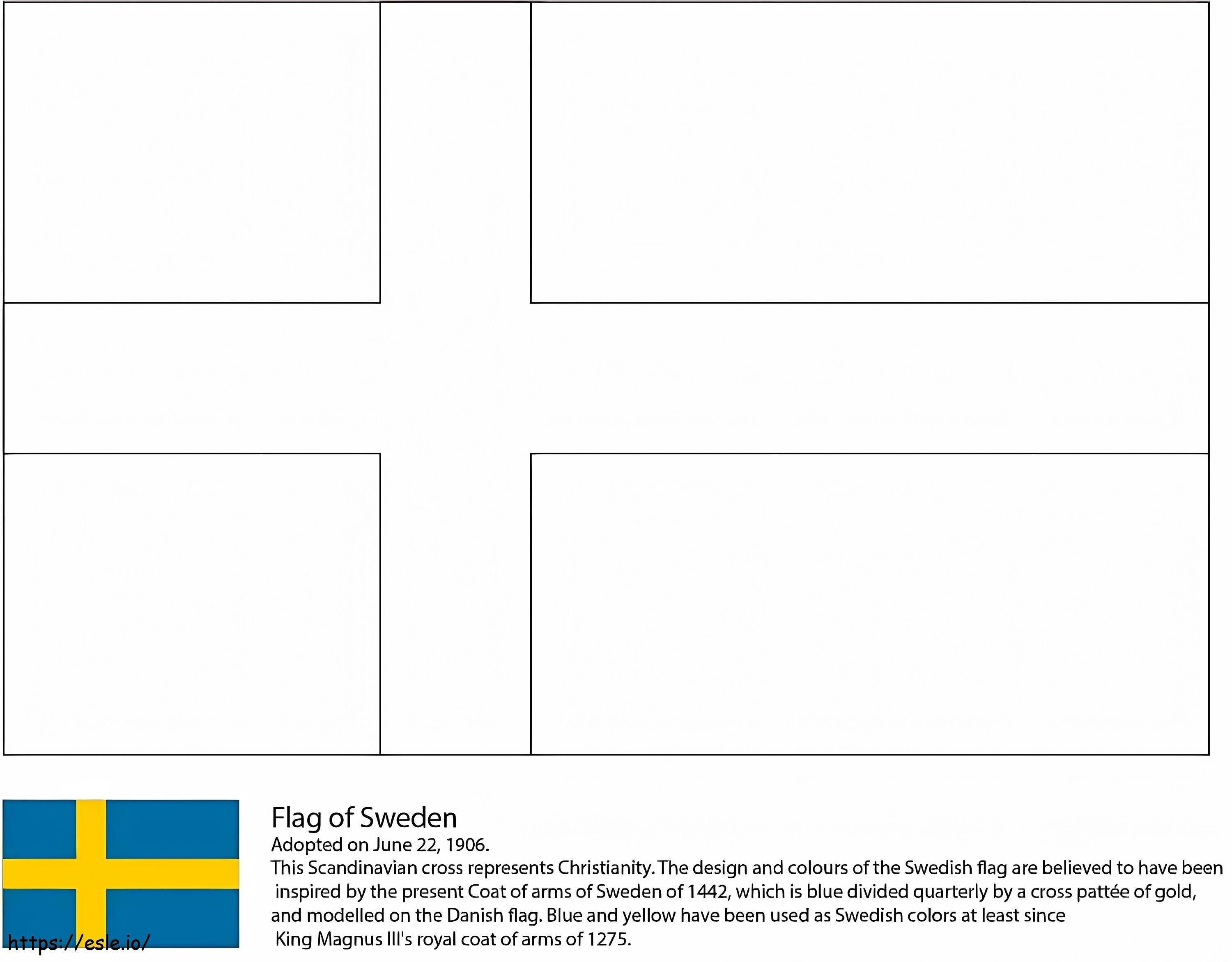 スウェーデンの国旗 ぬりえ - 塗り絵