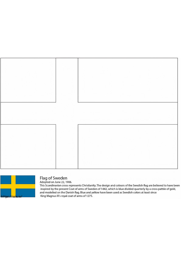Bendera Swedia Gambar Mewarnai