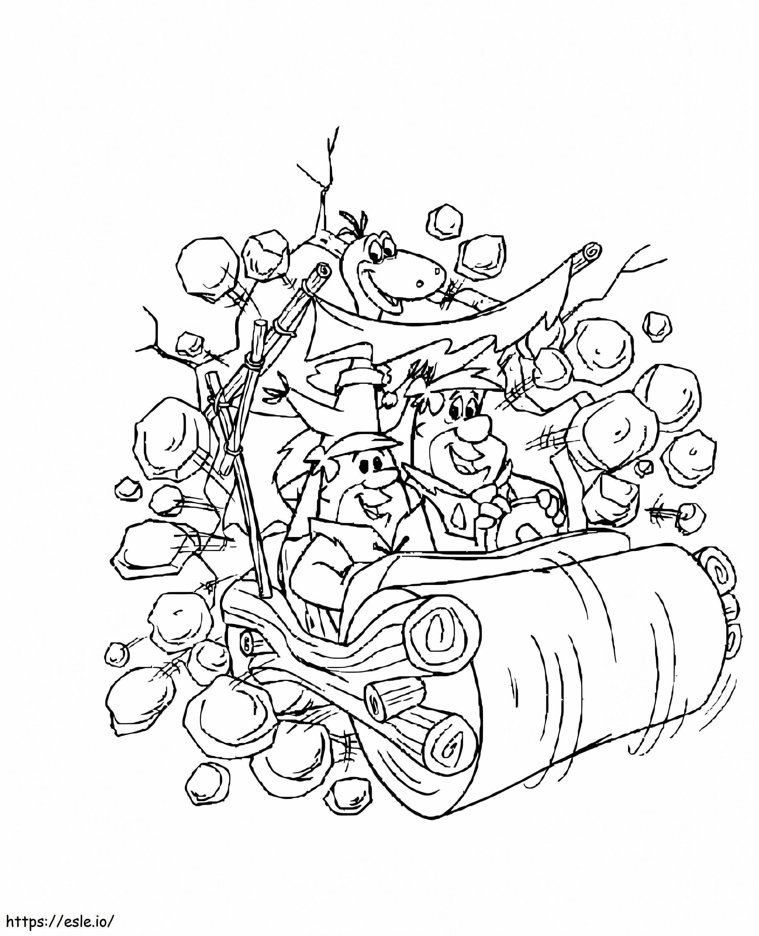 Fred Flintstone And Barney Rubble coloring page