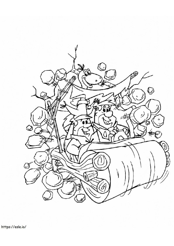 Fred Flintstone e Barney Escombros para colorir