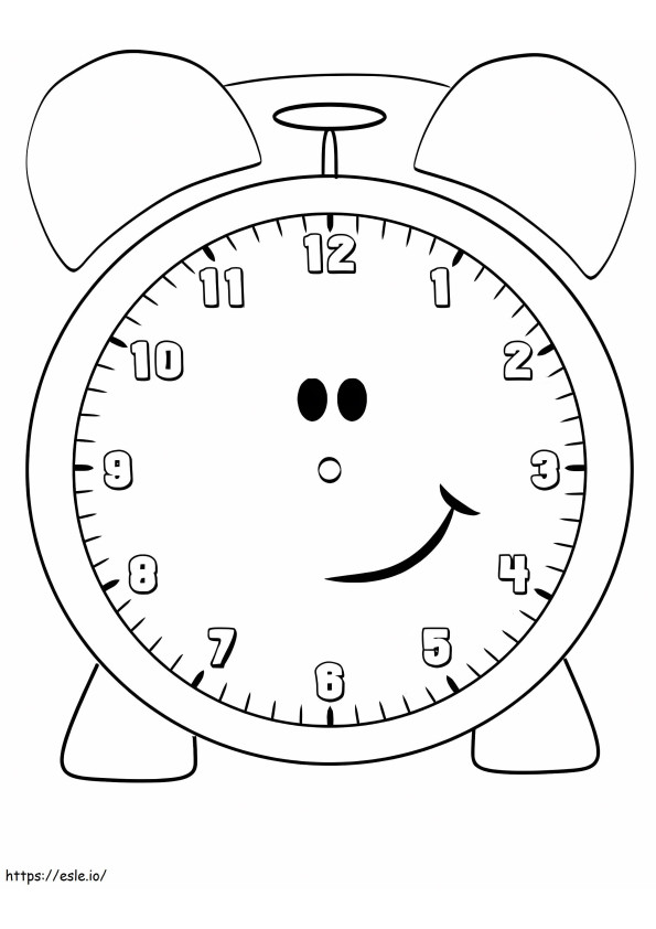Smiling Clock coloring page