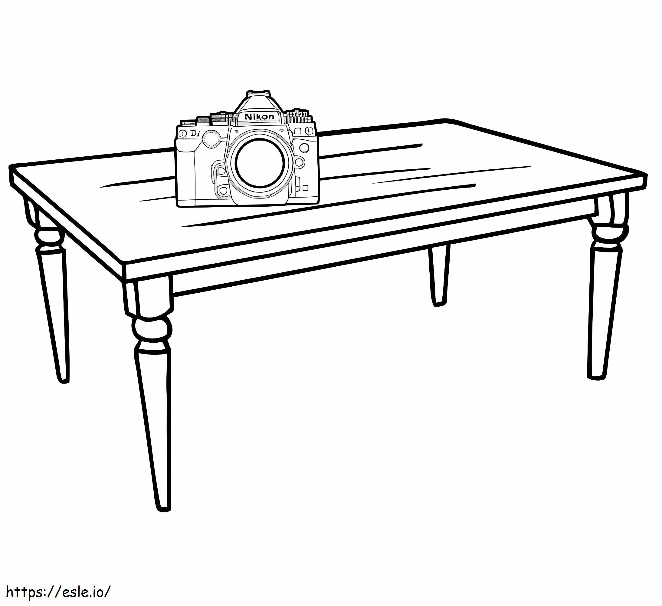 テーブル上のカメラ ぬりえ - 塗り絵