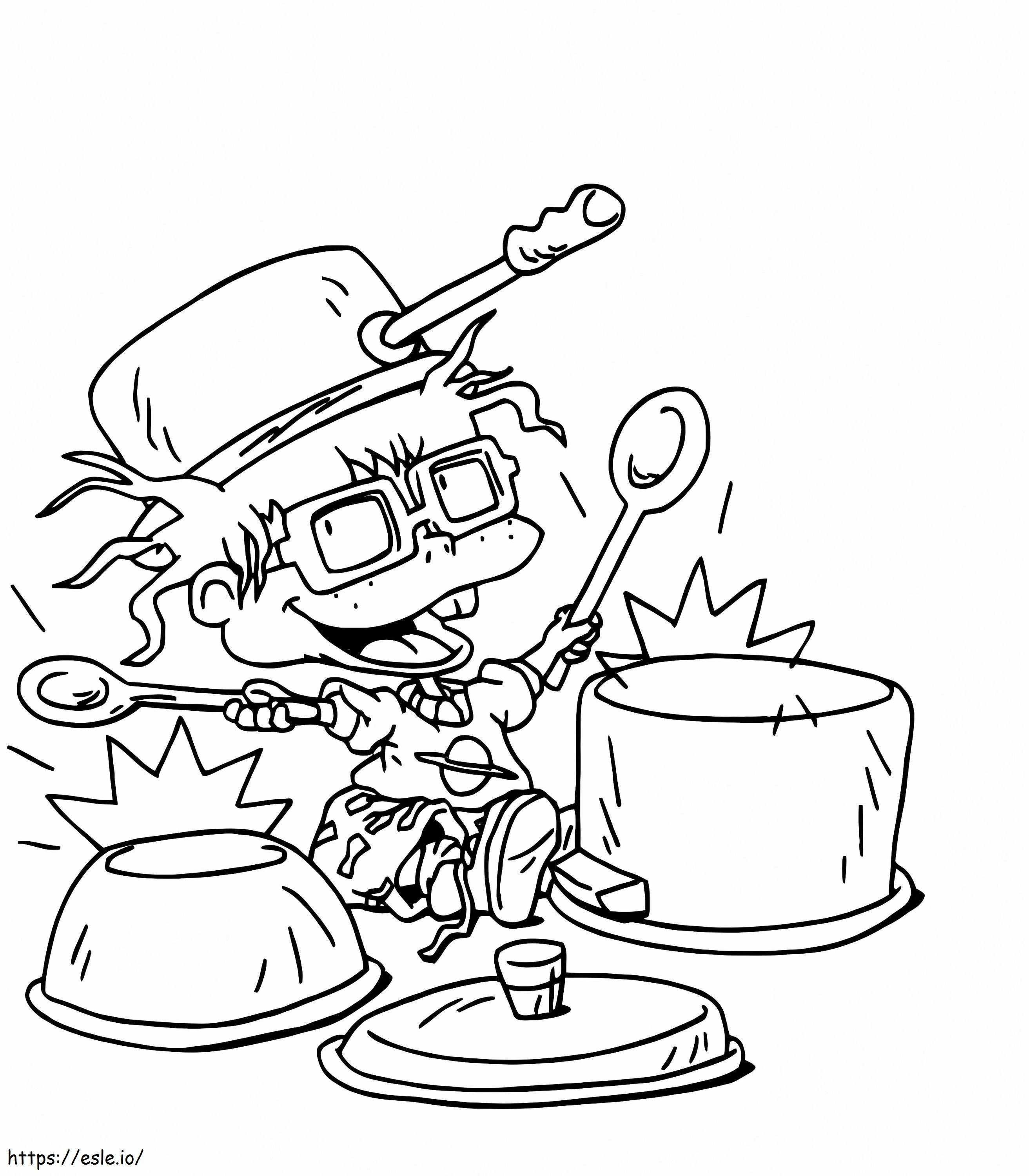 Chuckie Playing On Drums coloring page