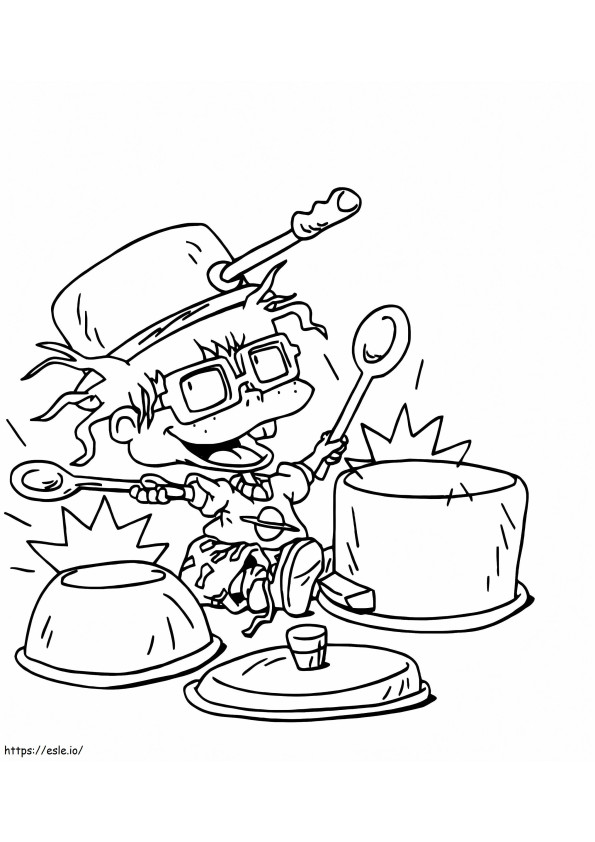 Chuckie Playing On Drums coloring page