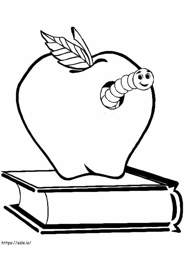 Appleworm no livro para colorir