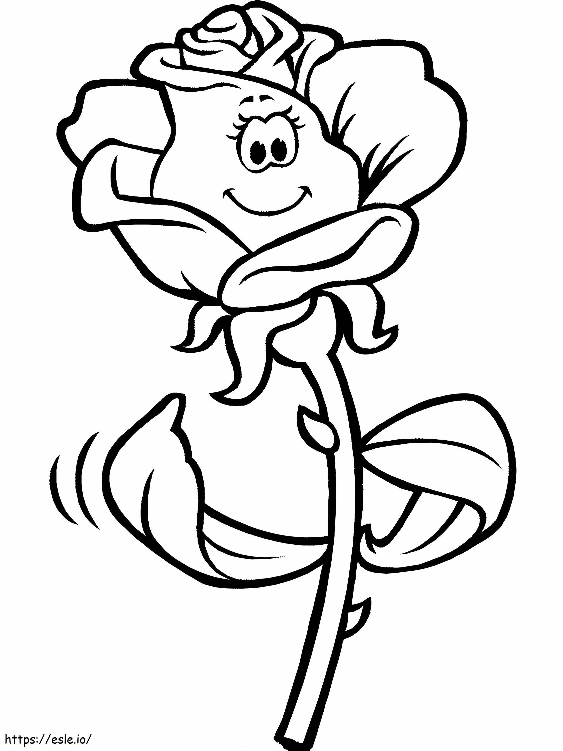 1532141755 Cartoon Rose A4 coloring page