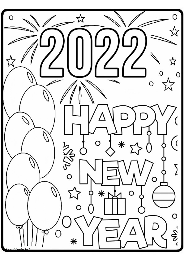 Tahun Baru 2022 3 Gambar Mewarnai