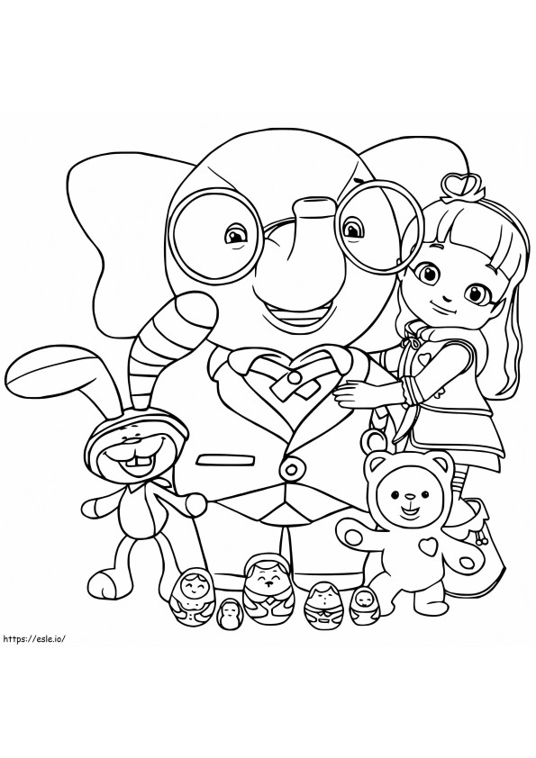 Characters From Rainbow Ruby coloring page