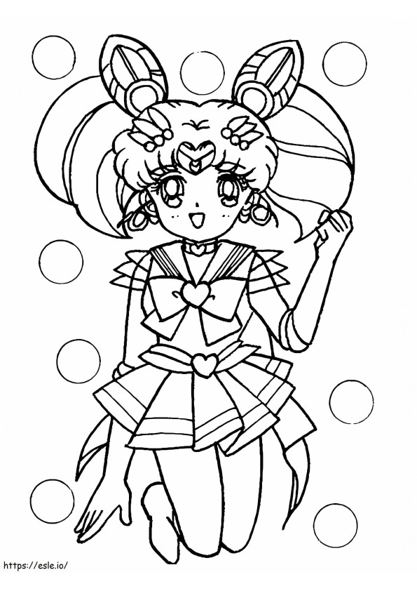 Coloriage Mignon Chibiusa Sailor Moon à imprimer dessin