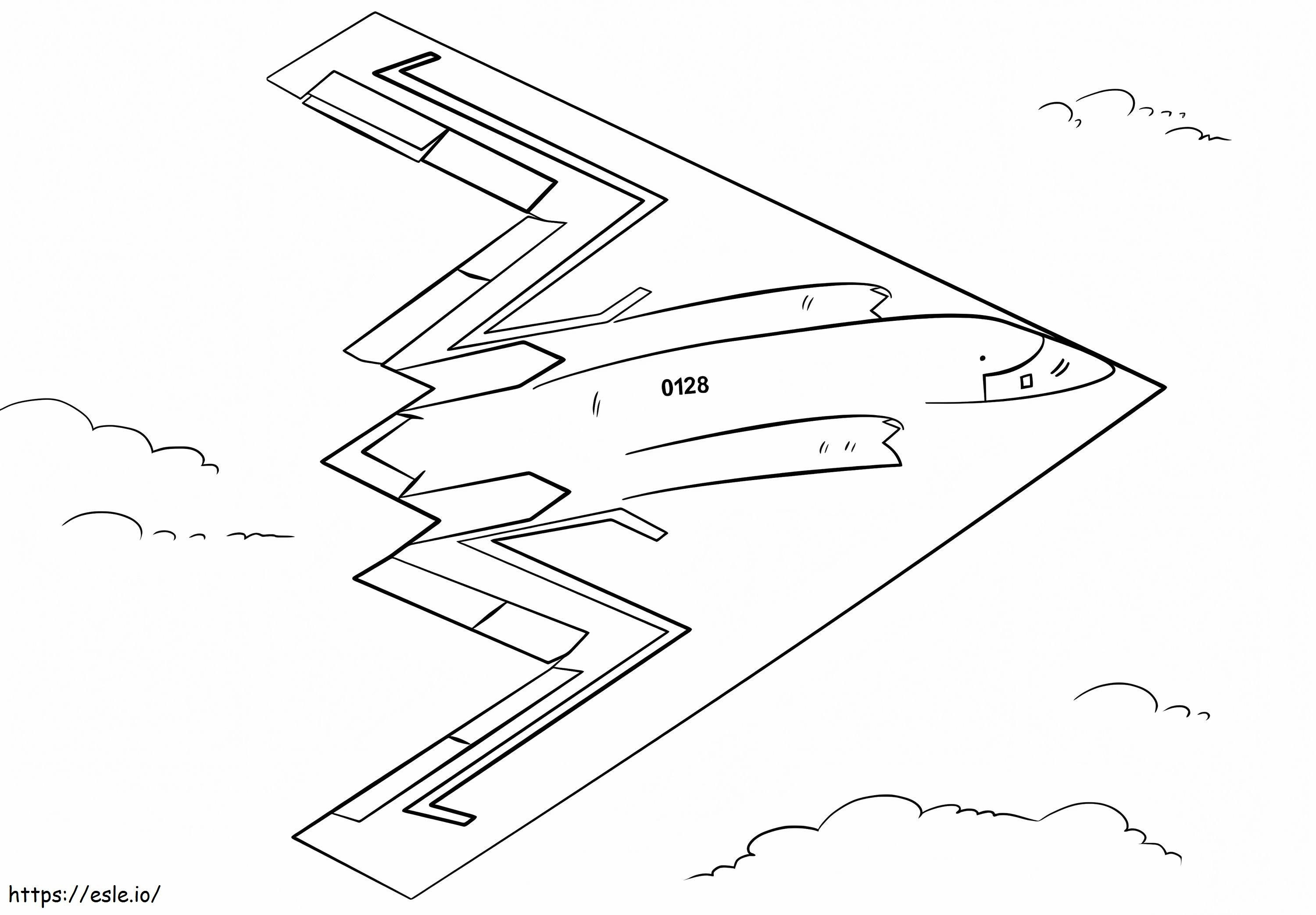 B 2 Stealth Bomber Fighter Jet coloring page