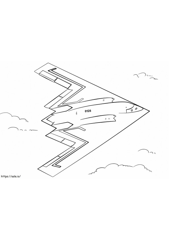 B 2 Stealth Bomber Fighter Jet coloring page