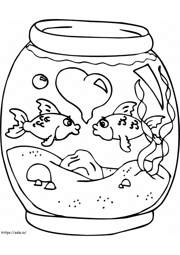 Love Fish Bowl coloring page