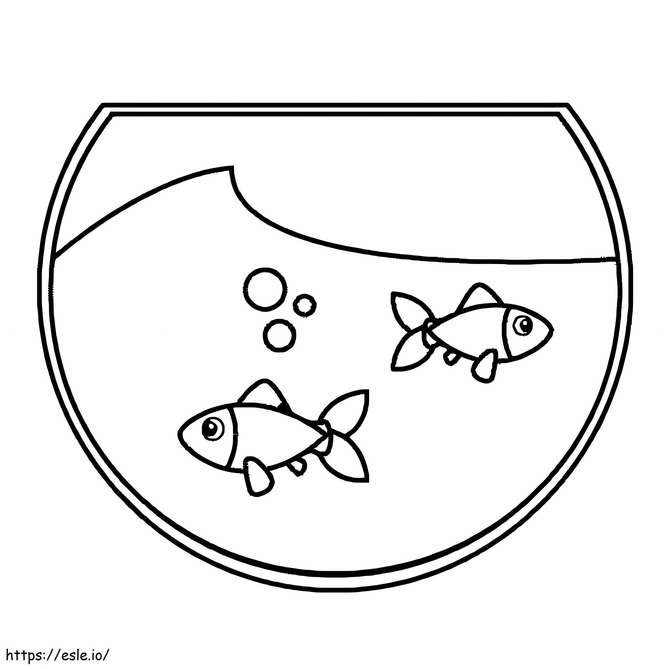 Bezpłatny zbiornik na ryby do wydrukowania kolorowanka