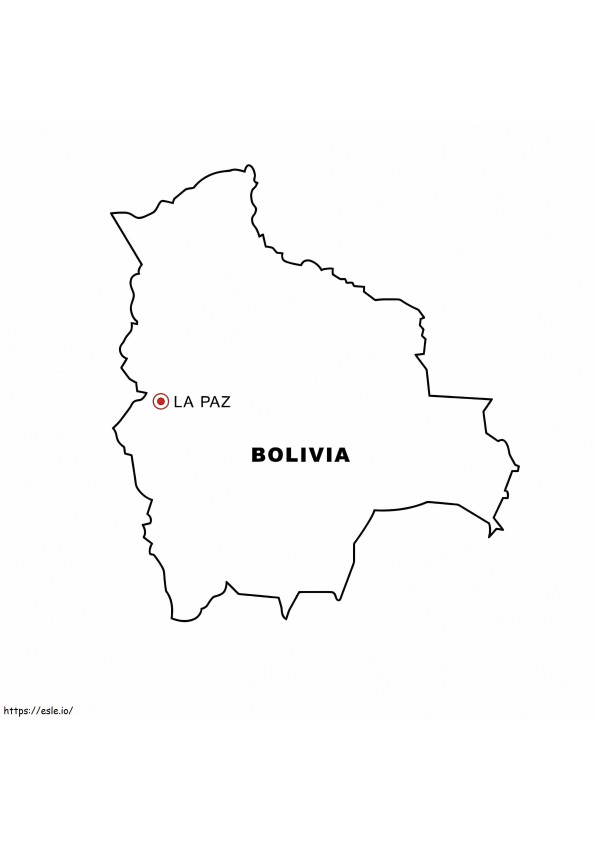 Bolívia üres térképe HD kép színezéshez kifestő