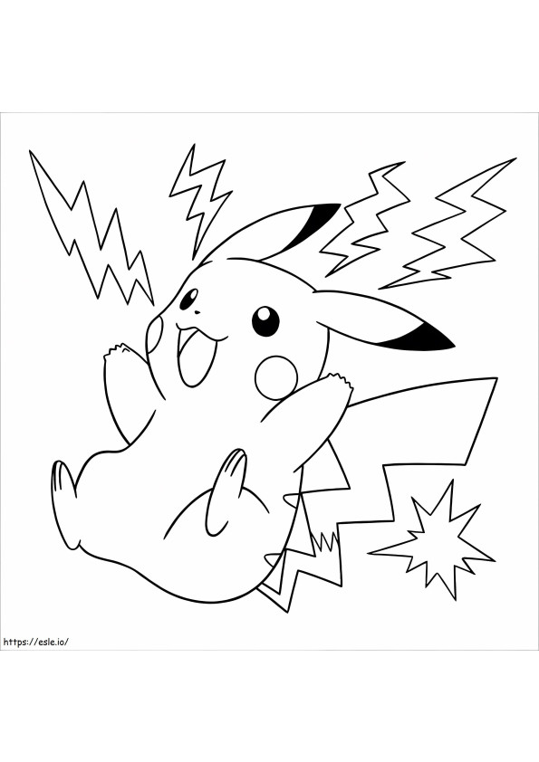 Coloriage Pikachu heureux à imprimer dessin