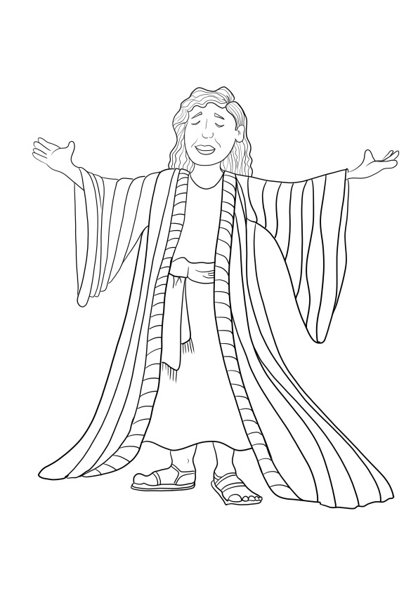 Joseph, the son of Jacob praying print and color image