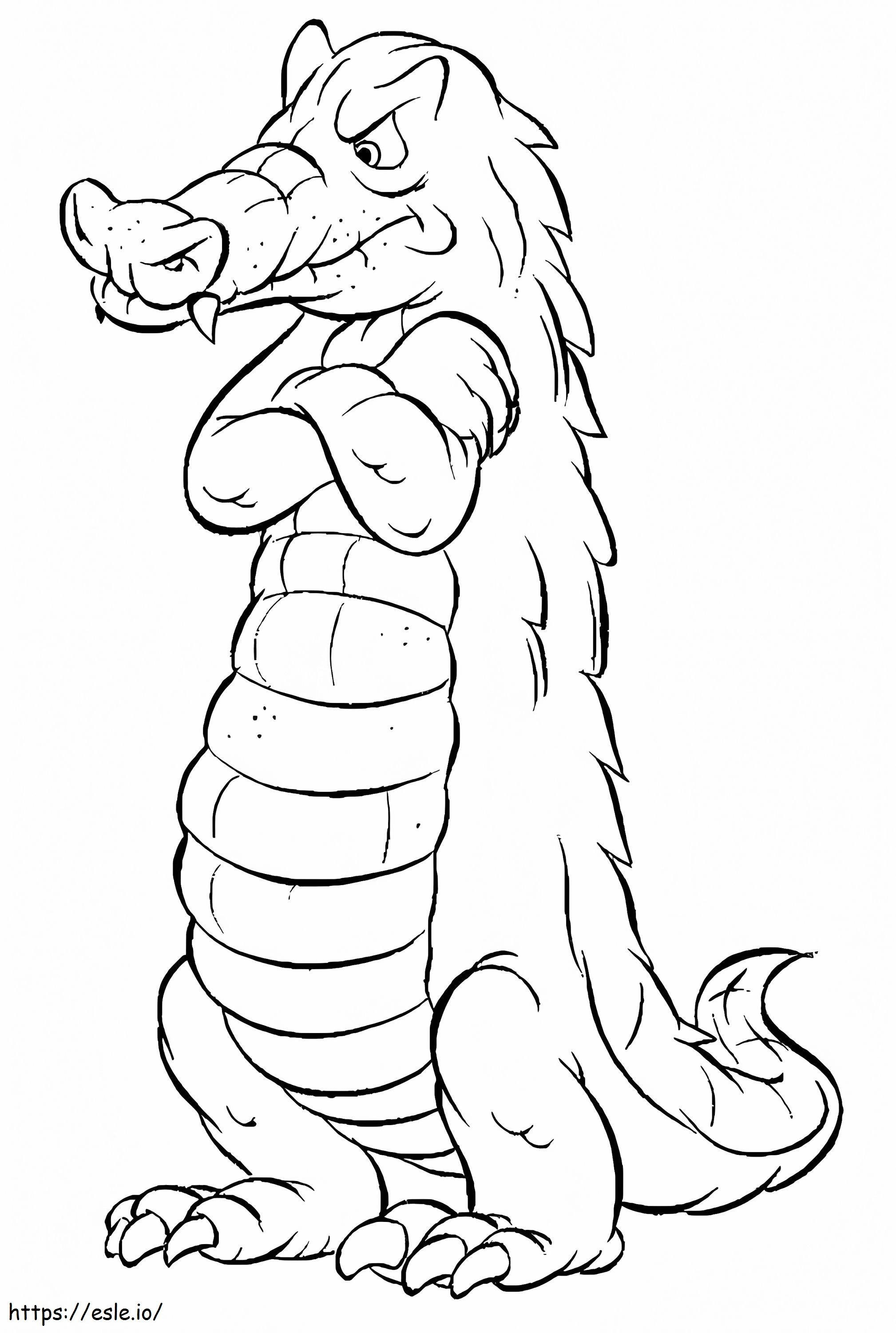 Thinking Crocodile coloring page
