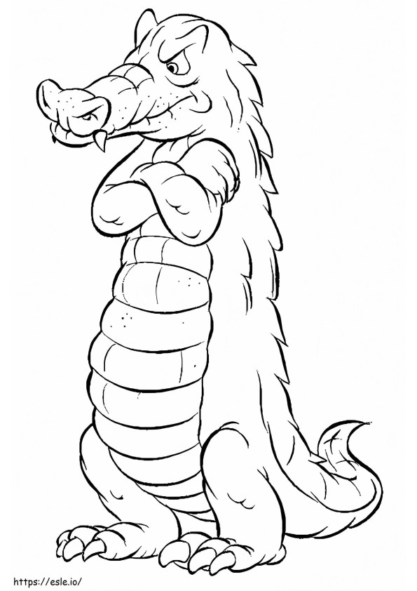 Thinking Crocodile coloring page