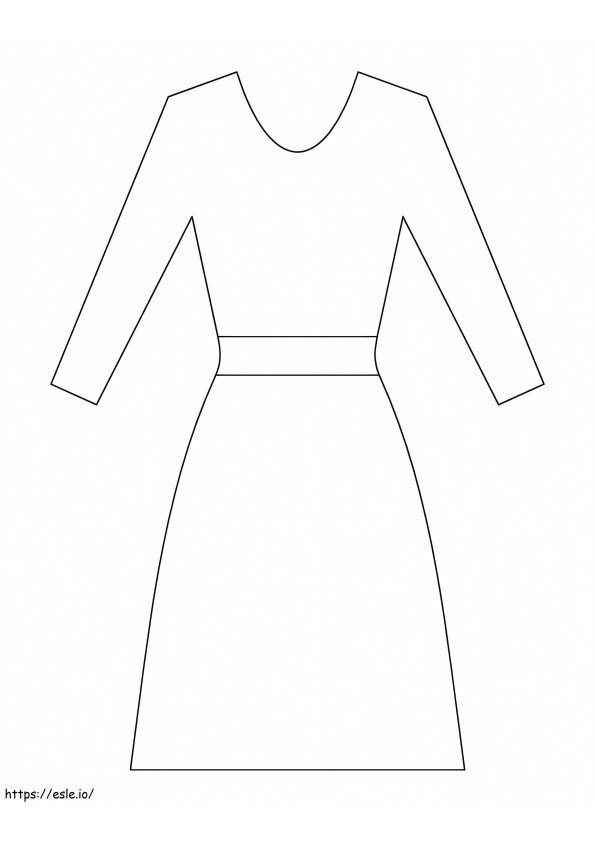 Eenvoudige jurk kleurplaat