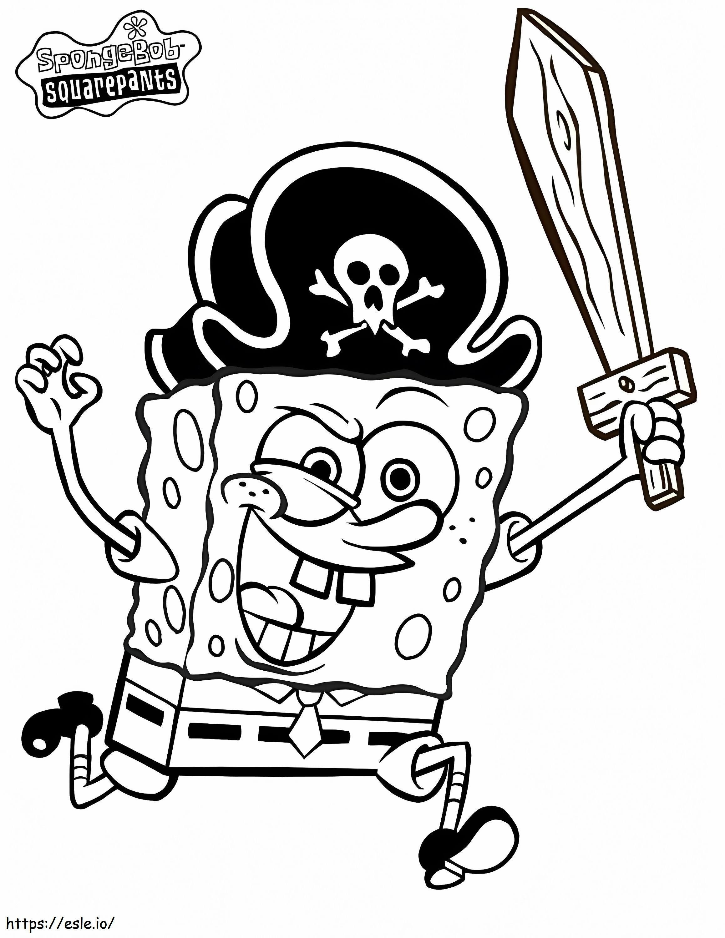 Bob Esponja Pirata para colorear