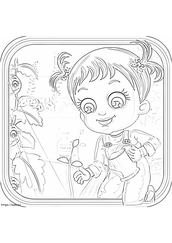 Baby Hazel In Garden coloring page