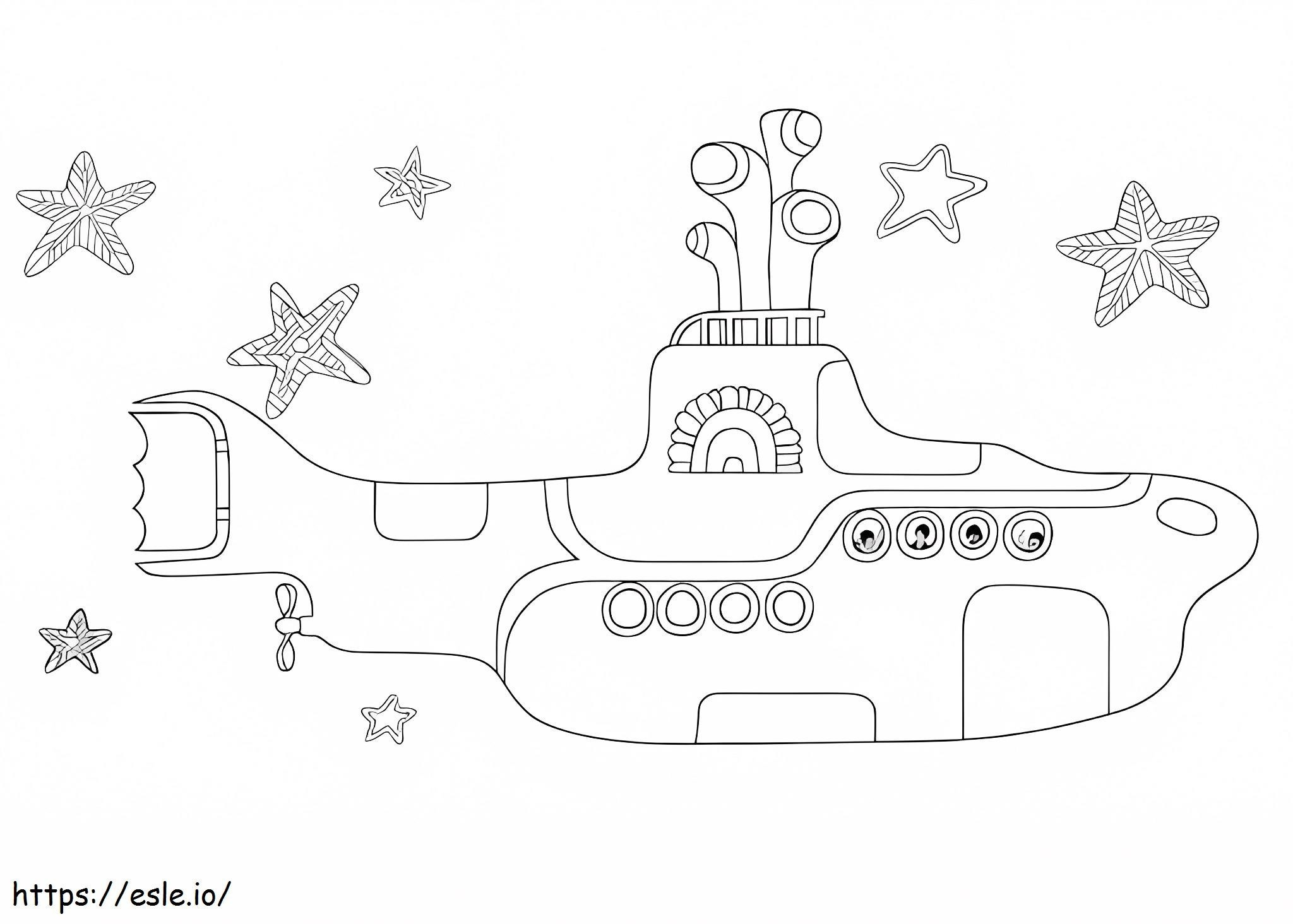 Coloriage Sous-marin et étoile de mer à imprimer dessin