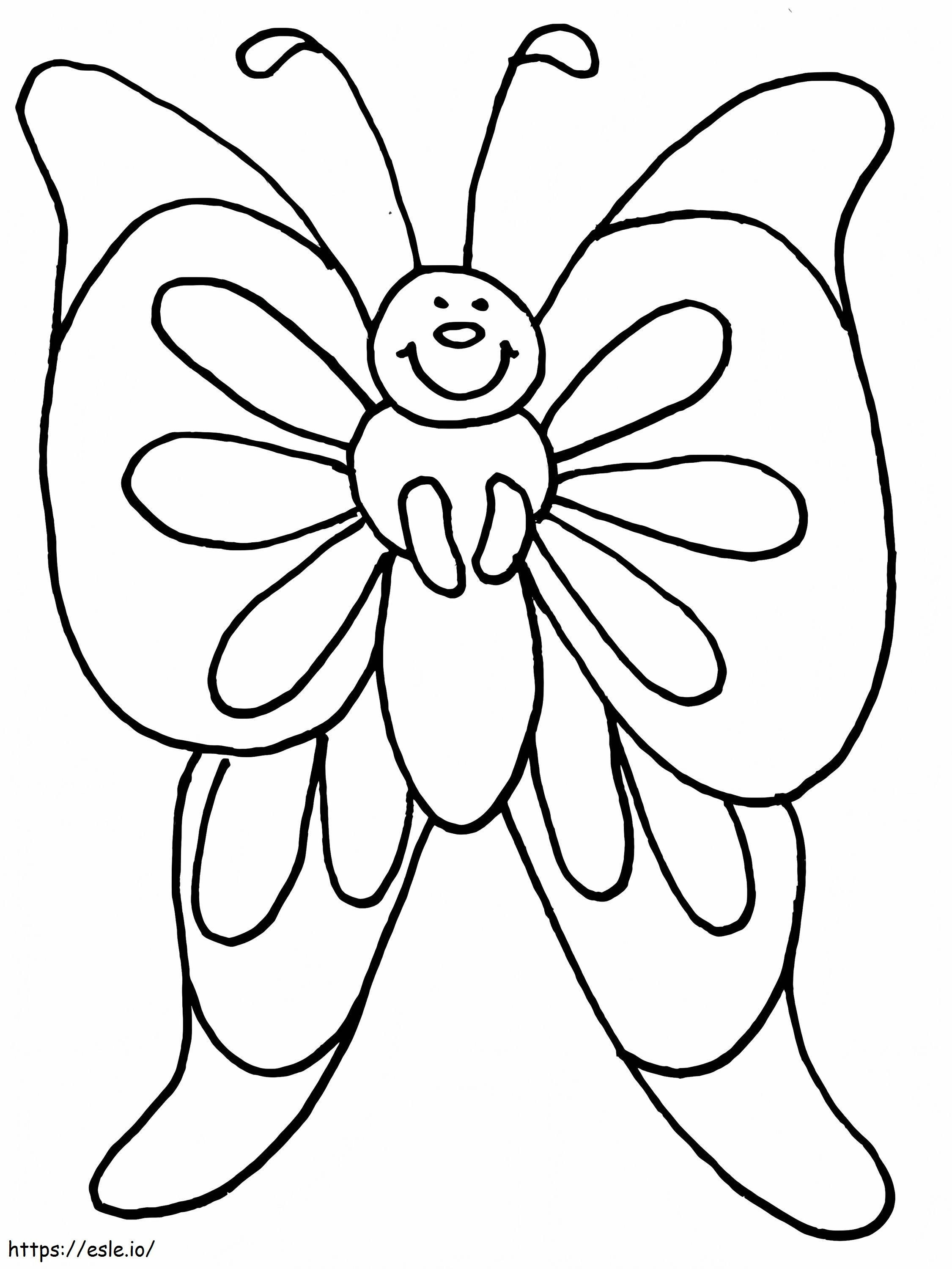 Coloriage Le papillon est heureux à imprimer dessin