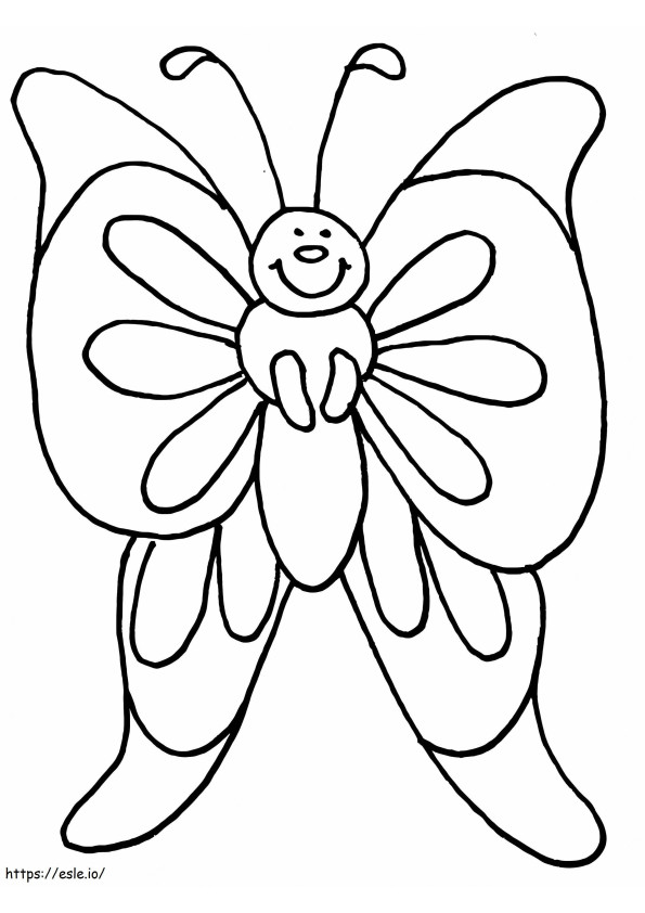 The Butterfly Is Happy coloring page