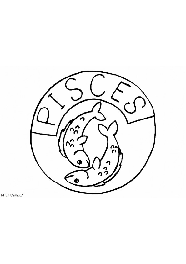 Pisces Zodiac coloring page