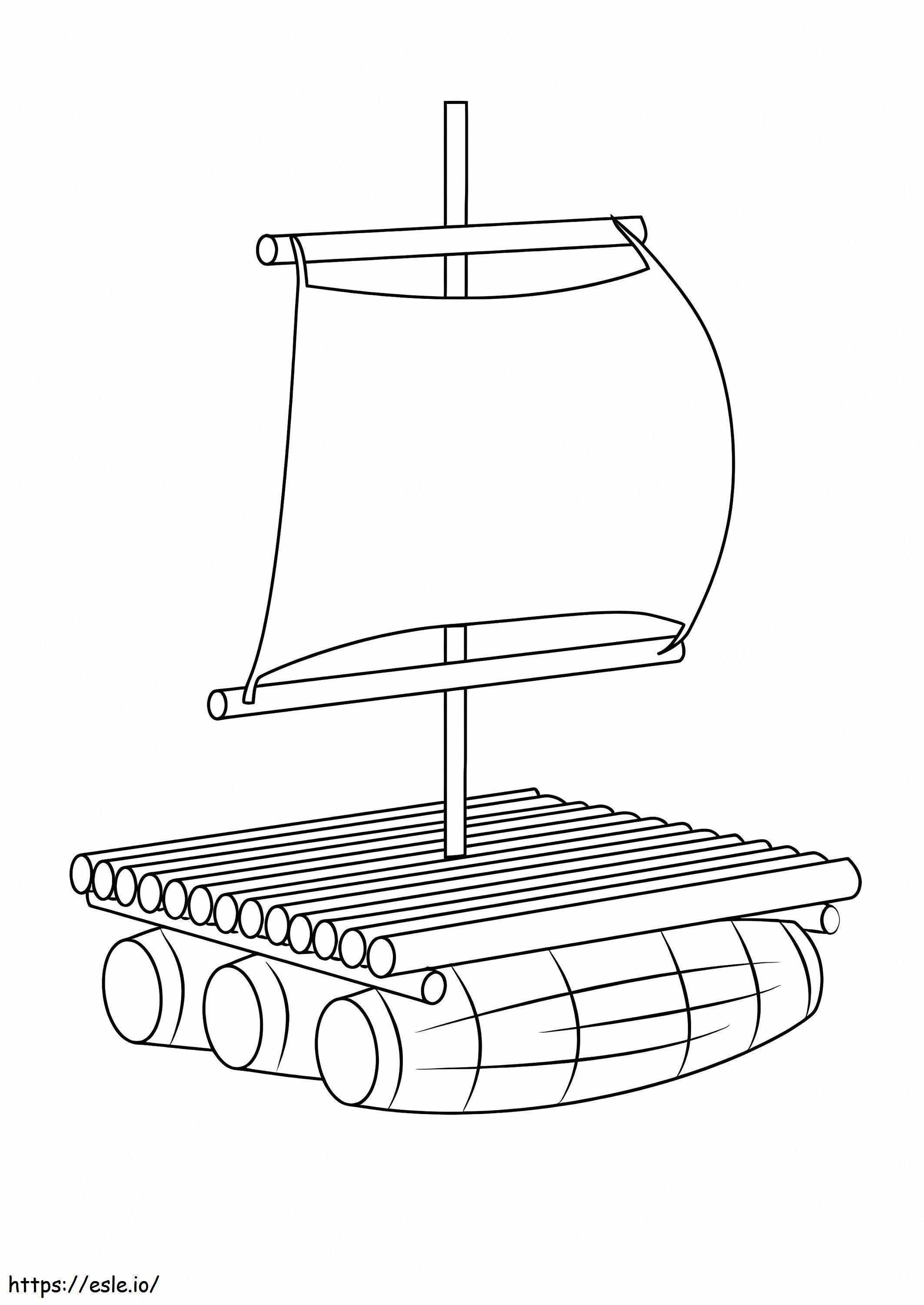 A Wooden Raft coloring page