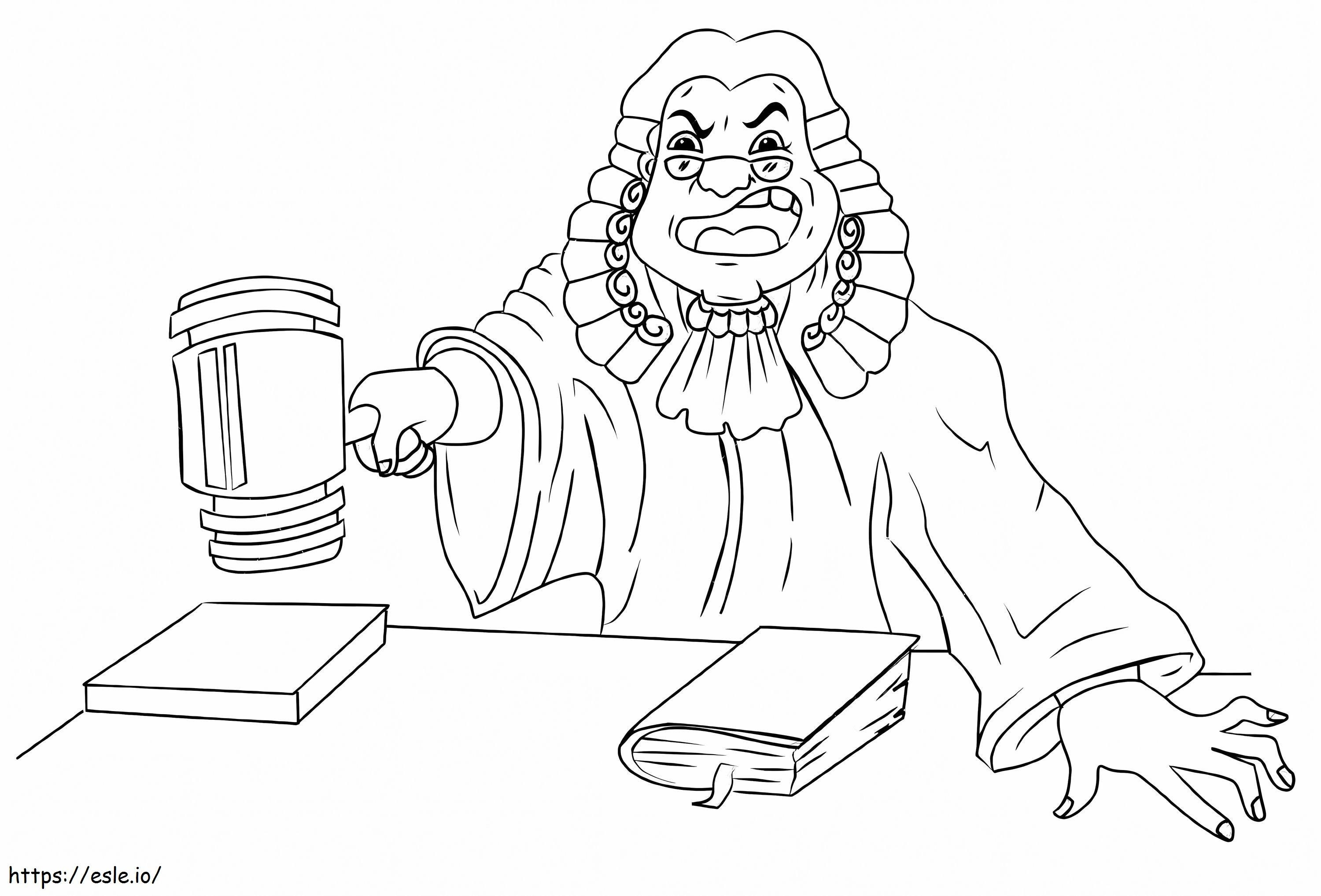 Coloriage Le juge est en colère à imprimer dessin