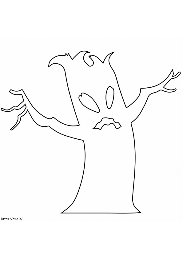 Spooky Tree To Color coloring page