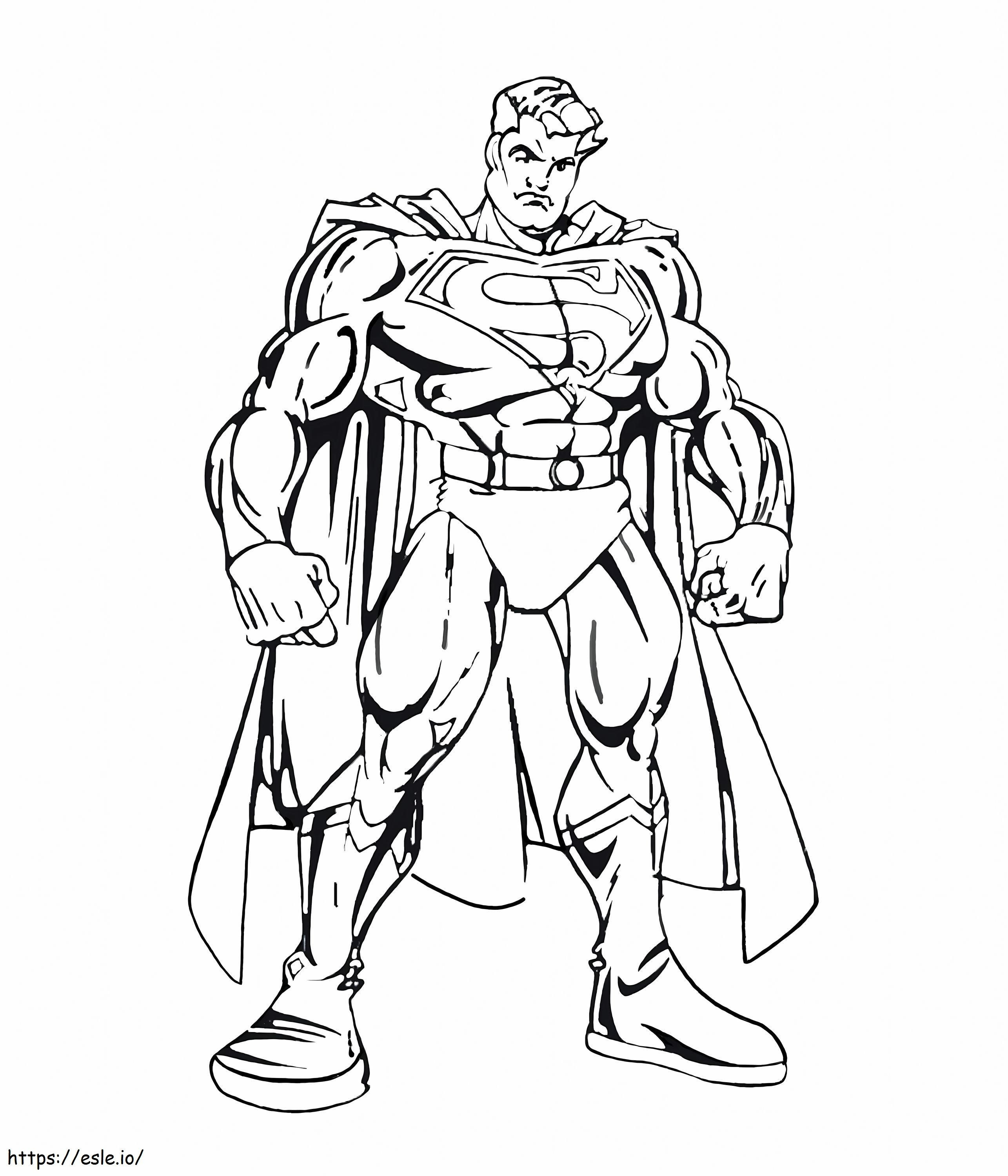 Dibujar a Superman fuerte para colorear