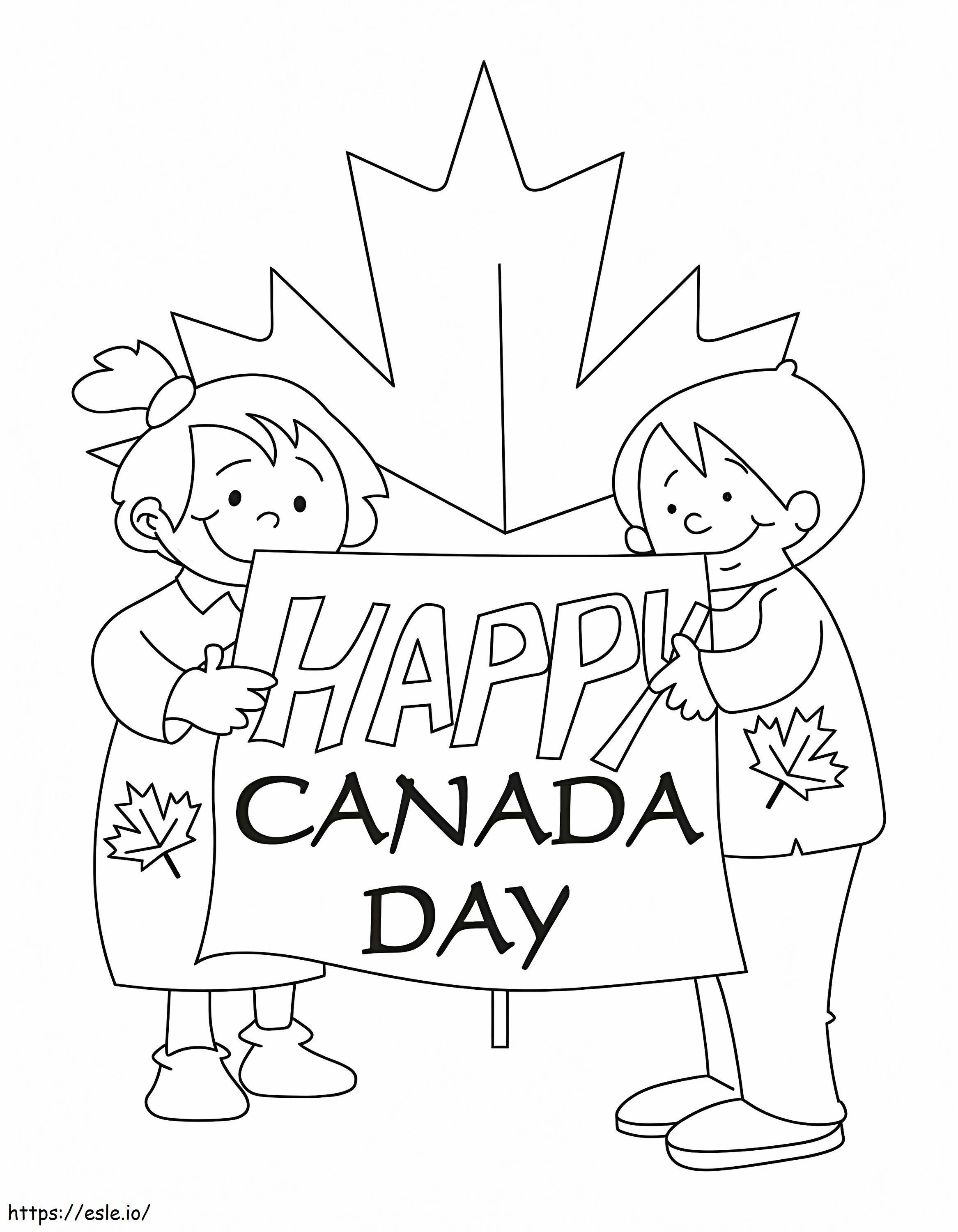 Feliz día 2 de Canadá para colorear