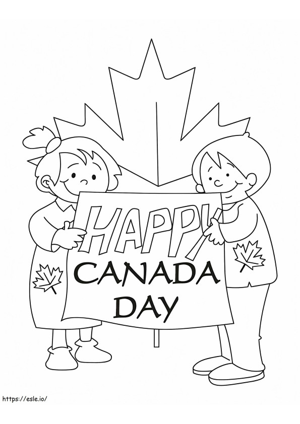 Feliz dia 2 do Canadá para colorir