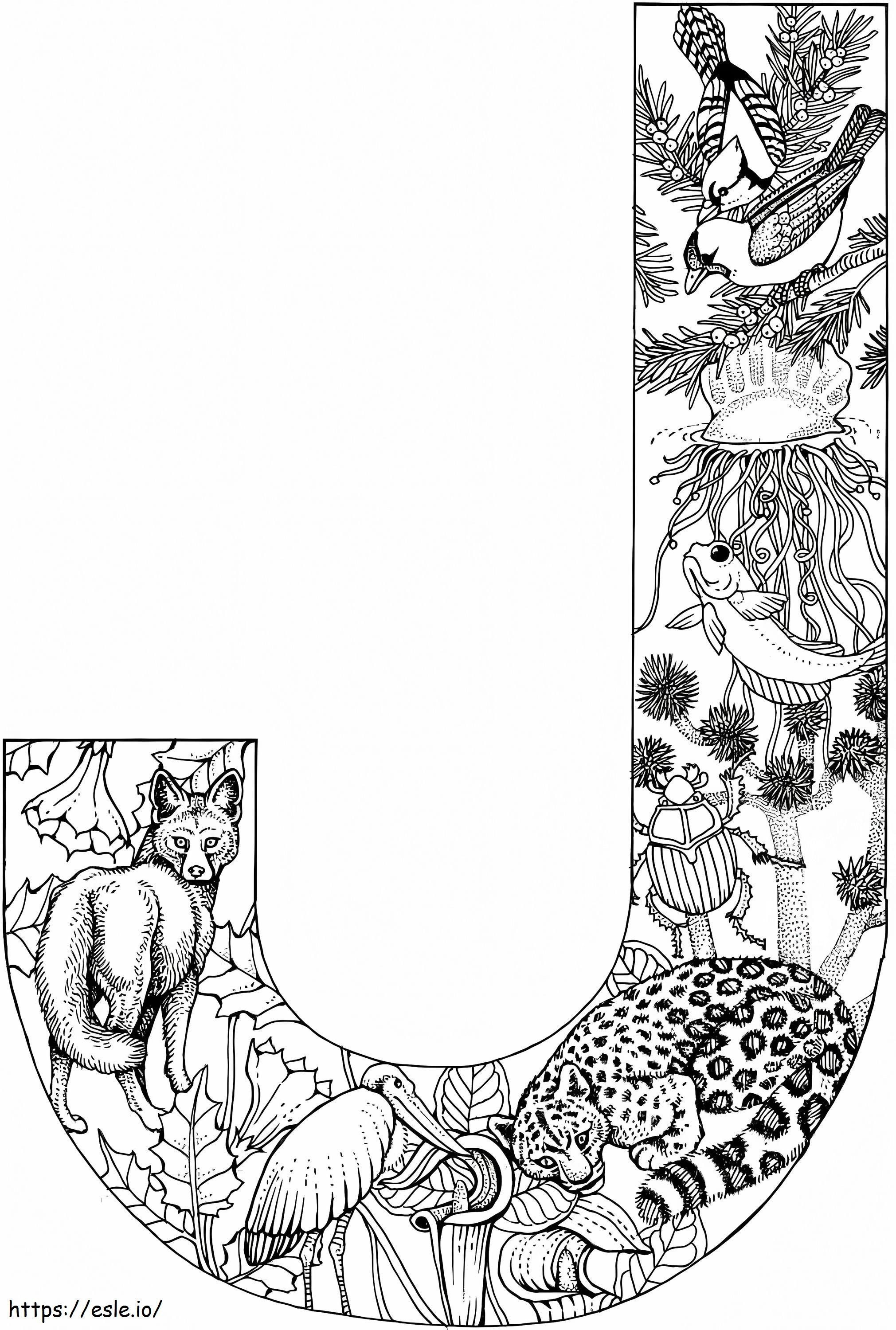 Letter J Animal coloring page