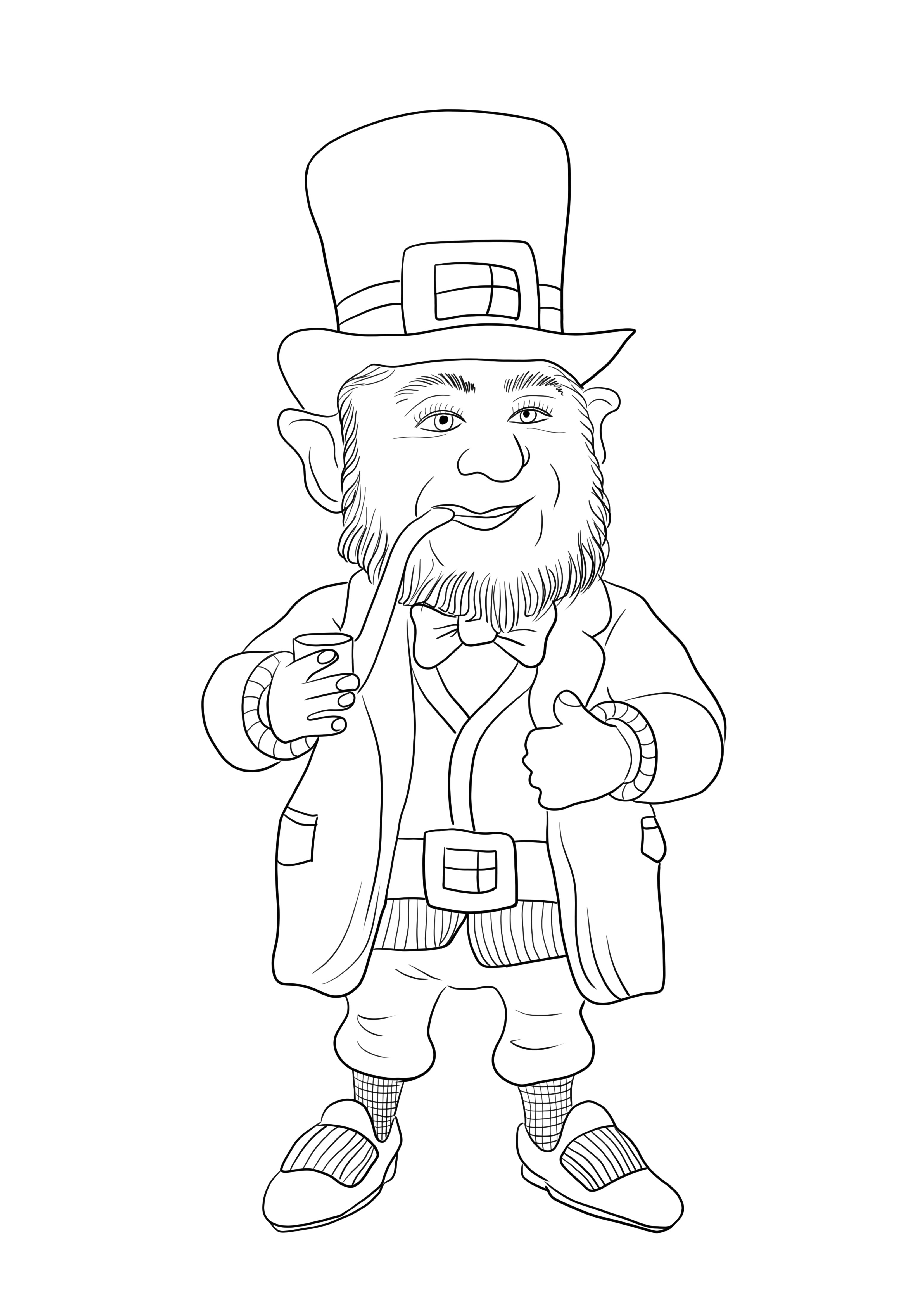 Leprechaun coloring and printing for free
