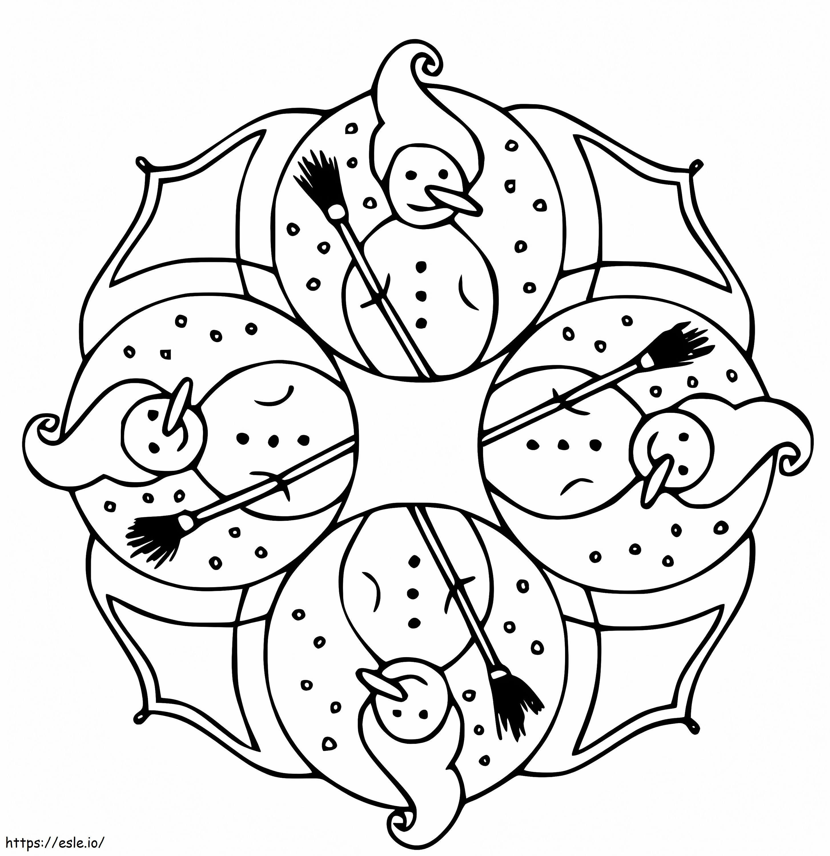 Coloriage Mandala de Noël 15 à imprimer dessin