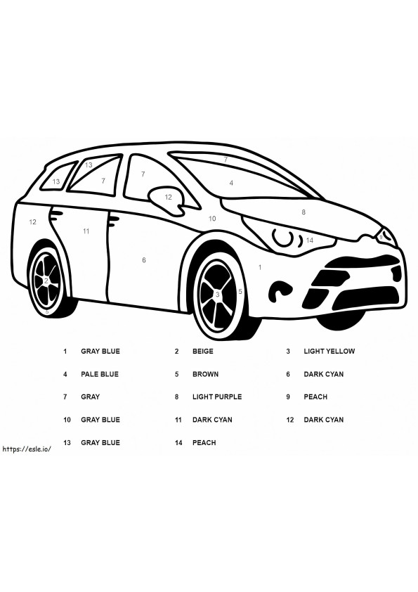 Toyota Warna Berdasarkan Nomor Gambar Mewarnai