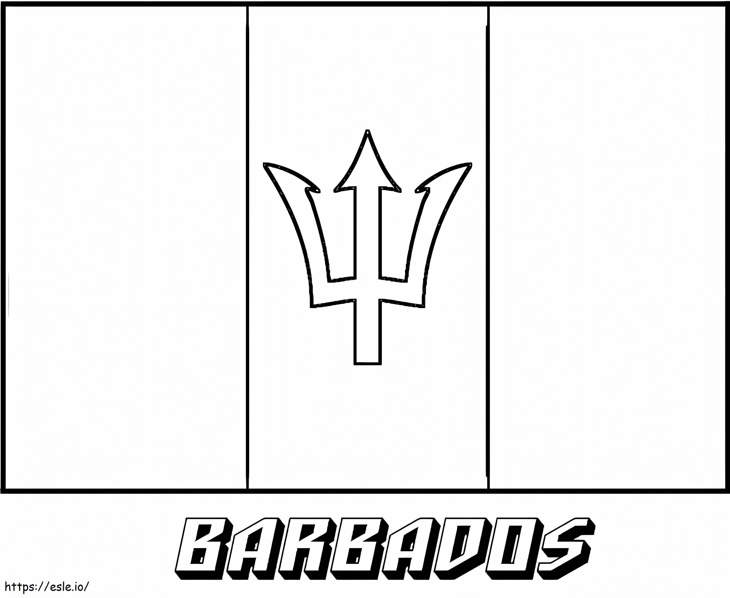 Bandiera delle Barbados da colorare