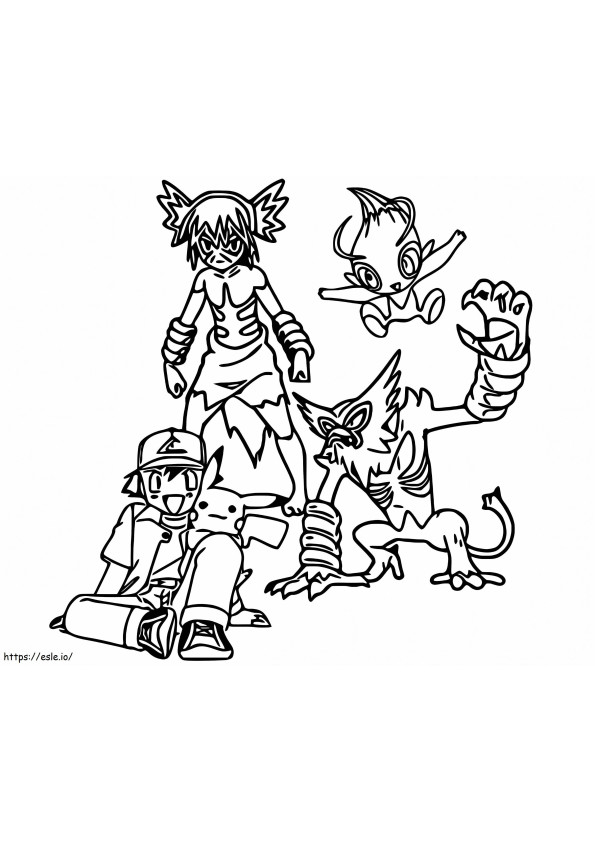 Zarude With His Friends coloring page