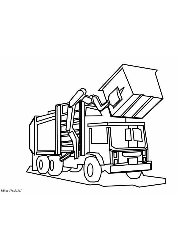 Simple Garbage Truck coloring page