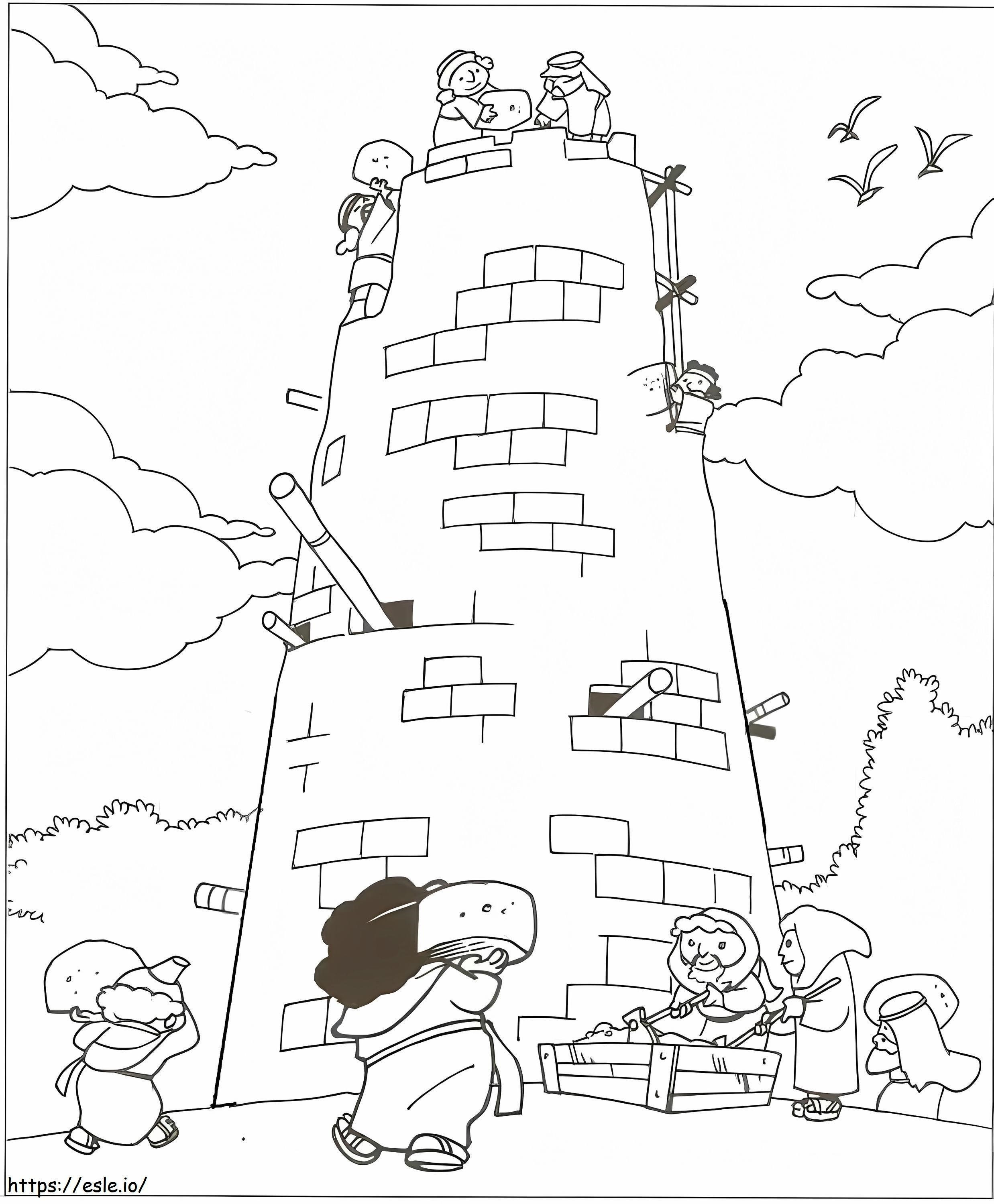 Construindo a Torre de Babel para colorir