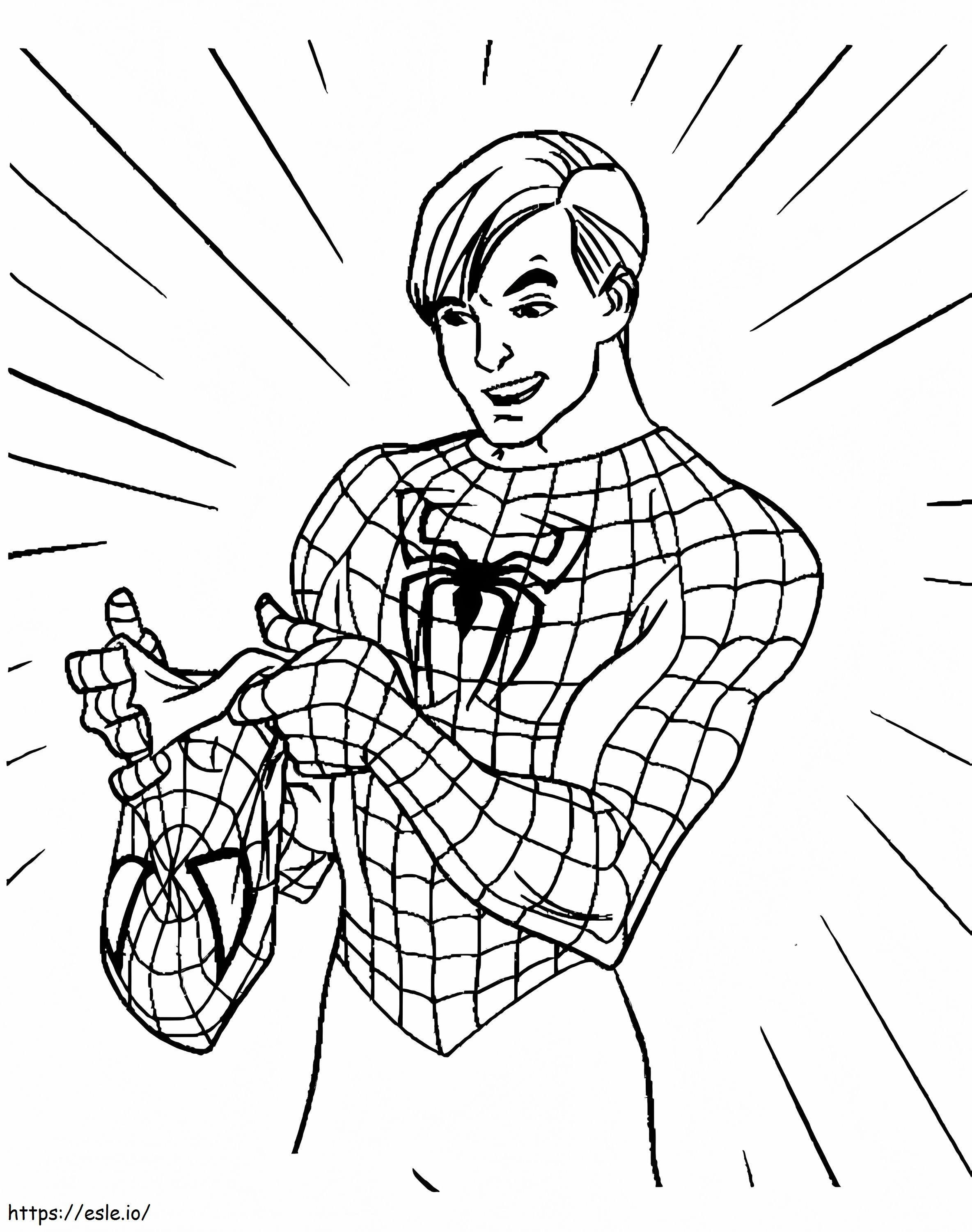 Hämähäkkimies Peter Parker värityskuva