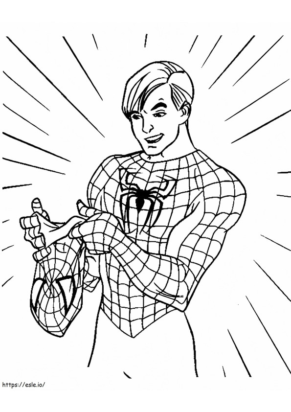 Hämähäkkimies Peter Parker värityskuva