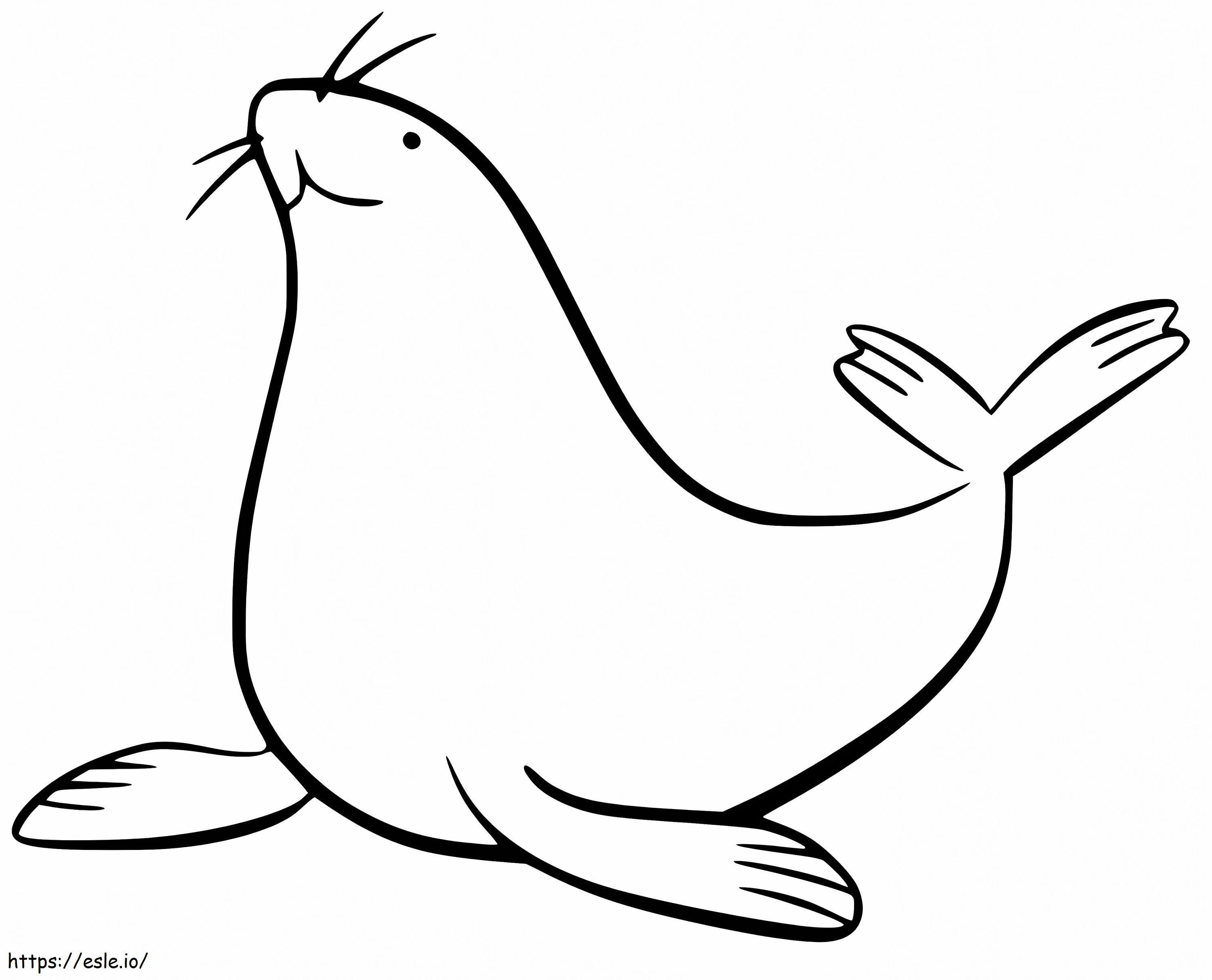 Easy Sea Lion coloring page