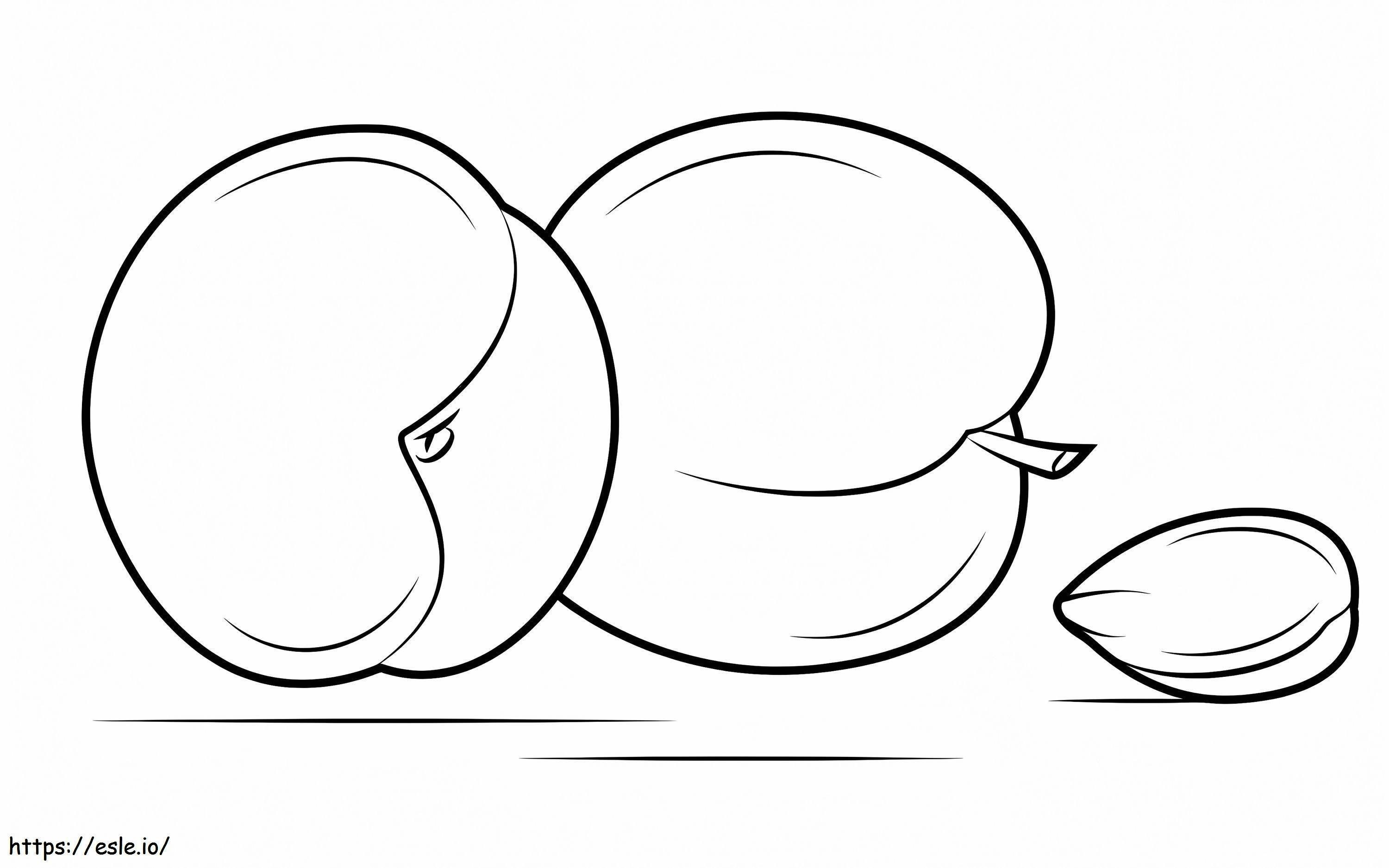 Three Apricot coloring page