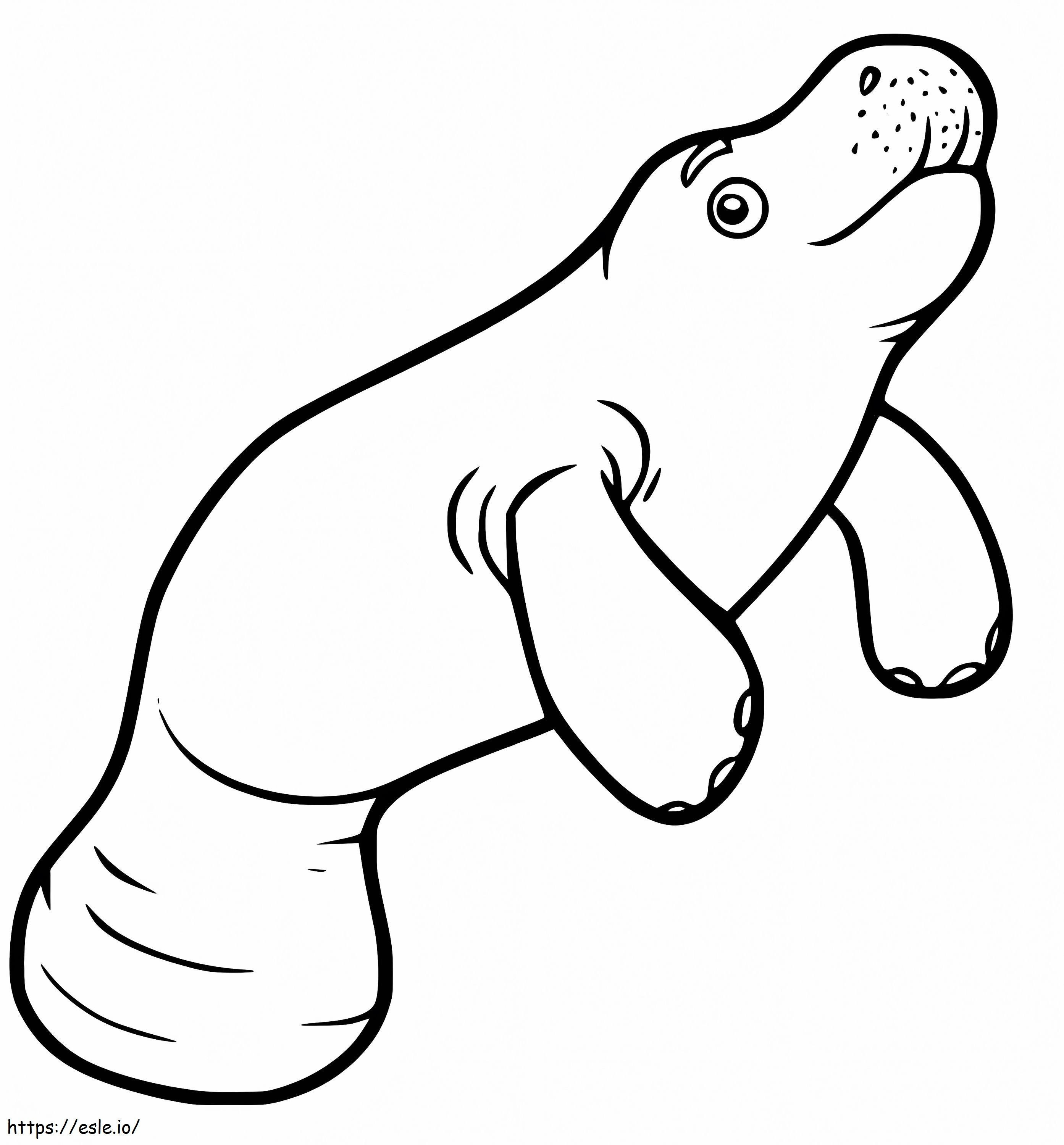 Happy Manatee coloring page