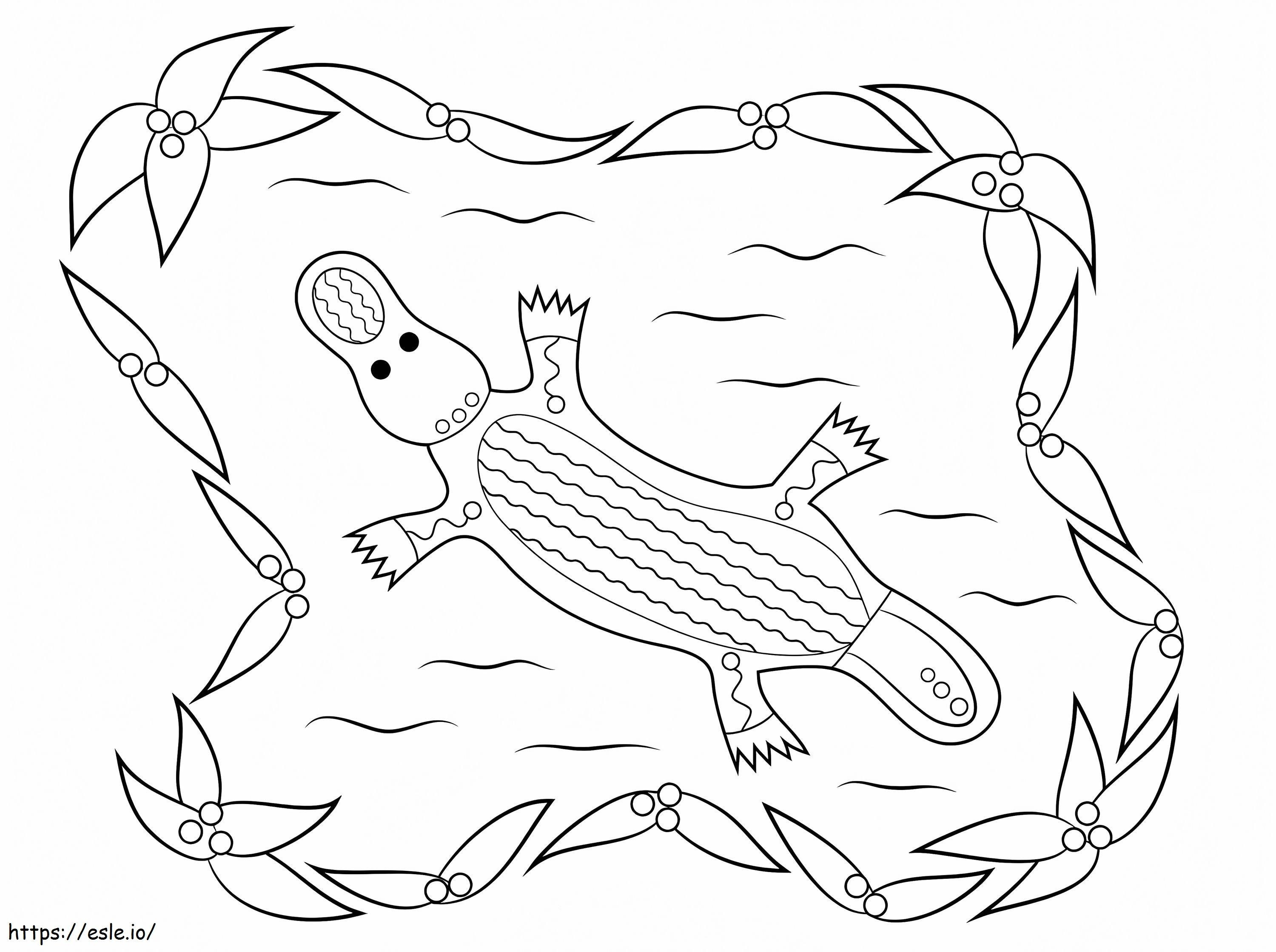 Platypus aboriginal Art värityskuva